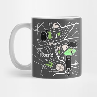 Map of Rome with Cats Mug